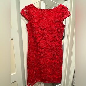 Phoebe Couture Red Lace Dress in Size 2